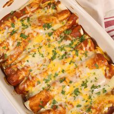 a casserole dish with meat and cheese