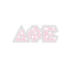 the word aoa with hearts in pink and white