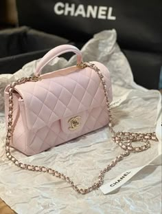 Pink Chanel Bag, Classy Purses, Pink Chanel, Chanel Purse