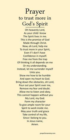 the prayer for god's spirit