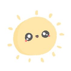 an image of the sun with eyes drawn on it's face in pixel style