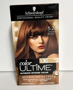 Hair Color Schwarzkopf, Cinnamon Brown Hair Color, Cinnamon Brown Hair, Boxed Hair Color, Schwarzkopf Hair Color, Warm Hair Color, Schwarzkopf Color, Caramel Blonde, Brown Hair Color