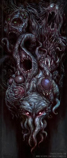 an image of a demonic creature with red eyes