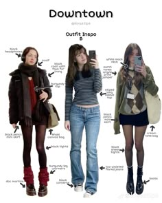 Outfit Aesthetic Names, Downtown Outfits Autumn, Downtown Style Outfits, Outfits Downtown Aesthetic, Down Town Outfits, Downtown Outfits Aesthetic, Downtown Girl Outfits, Downtown Fashion, Downtown Style