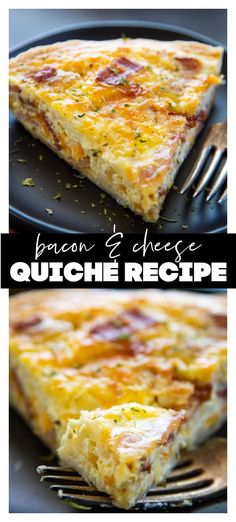 this quiche recipe has bacon and cheese on it