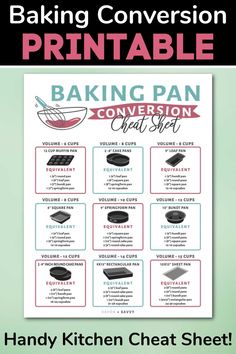 a poster with instructions for baking pans and the words, handy kitchen heat sheet