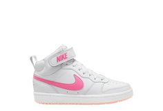 Nike Girls Big Kid Court Borough 2 Mid Top Sneaker Nike Dunk High Outfit, Dunk High Outfit, Nike Kids Shoes, Nike Court Borough, Sporty Looks, Nike Air Jordan 1 Mid, Mid Top Sneakers, Rack Room, Rack Room Shoes