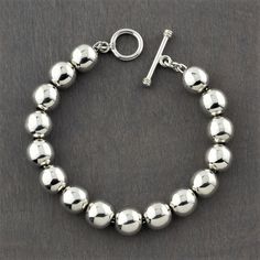 10mm sterling silver ball bracelet Silver Beaded Bracelets, Metal Bead Bracelet, Golden Time, Beaded Jewelry Bracelets, Bead Ball, Sterling Silver Bead Bracelet, Silver Bracelets For Women, Cowgirl Jewelry, Silver Bead Bracelet