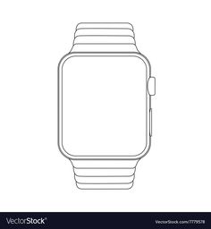 smart watch drawing simple Smart Watch Drawing, Apple Watch Illustration, Blind Person, Watch Sketch, Watch Drawing, Balloon Template, Digital Wrist Watch, Flat Drawings, Outline Images