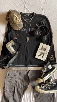 Nice Male Outfits, Mens Emo Outfits, Swaggy Outfits For Men, Downtown Outfits Men, Olivia Rodrigo Conan Gray, Alternative Fashion Men, Cloth Inspiration, Outfit Themes, Necklace Styles