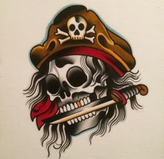 Pirate Head Tattoo, Oldschool Tattoo Traditional Colour, Pirate Tattoo Traditional, Traditional Pirate Tattoo, Traditional Nautical Tattoo, Traditional Compass Tattoo, Traditional Ship Tattoo, Pirate Skull Tattoos