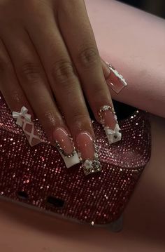 Pink Bling Nails Short, Short Acrylic Birthday Nails, Bling Short Acrylic Nails, Quinceanera Nails Pink, Nails For Ladies, Pink Bling Nails, Couture Nails