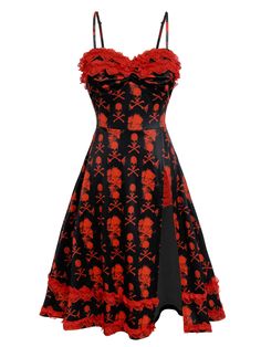 30-70% OFF✓ Fast Shipping✓Stand out with the Black 1950s Skull Lace Strap Dress. Skull lace details and strap design create a unique, gothic-inspired vintage look. Inside Out 2, Standard Dress, Lace Straps, Leather Cap, Strap Dress, Denim Pant, Petticoat, Dark Colors, Womens Swimwear