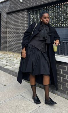 Black Skirt Streetwear, Black Japanese Street Fashion, Black Winter Streetwear Skirt, Streetwear Black Mini Skirt, Ann Demeulemeester Fall 2023, Denim On Denim, Future Outfit, Fashion Now, Cool Fits