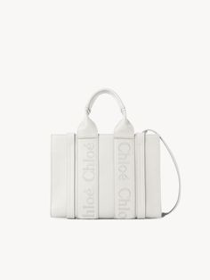 Chloé Small Woody Tote Bag | Chloé US Chloe Logo, Small Tote Bag, White Tote, Bag Collection, Medium Tote, Basket Bag, Small Tote, Small Purse, Natural Look