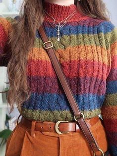 Hippy Fits, Vintage Knit Sweater, 90's Fashion, Dress Tutorials, Skirt Maxi, Mode Casual, Vintage Knitting