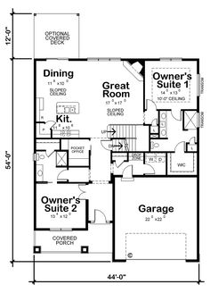 the first floor plan for this house