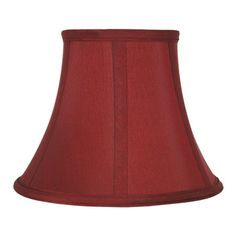 a red lamp shade on a white background