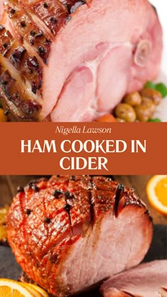 Nigella Ham Cooked In Cider Roast Ham Recipes, Christmas Gammon Recipes, Christmas Gammon, Baked Gammon, Nigella Recipes, Slow Cooked Ham, Gammon Recipes, Christmas Ham Recipes, James Martin Recipes