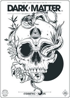 a black and white poster with a skull on it