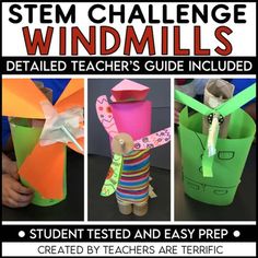 STEM Challenge Build a Windmill Engaging Engineering Activity | TPT Build A Windmill, Easter Science, Kindergarten Stem, Steam Ideas, Stem Elementary, Teaching Stem, Stem Lab, Stem Programs