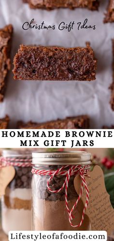 Brownie Mix in a Jar – the ultimate DIY holiday gift! Layered with rich, fudgy ingredients, this jar mix is perfect for anyone who loves homemade brownies. With simple dry ingredients and easy-to-follow instructions, it’s a thoughtful, delicious gift idea that’s as pretty as it is tasty! Cookies In A Jar Recipe Christmas, Jarred Gifts, Homemade Food Gifts In A Jar, Deli Ideas, Brownies In A Jar, Homemade Cake Mixes, Baking Mix Recipes