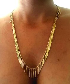 Gold Bib Necklace, Necklaces Long, Evening Necklace, Star Necklace Silver, Geek Jewelry, Pearl Jewelry Necklace, Hippie Necklace, Fringe Necklace, Bohemian Necklace