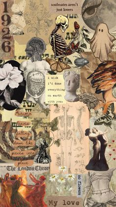 an altered collage with many different images