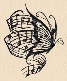 an image of music and butterfly craft - clipart etch on pinterest