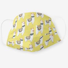 Cute White Llama Yellow Cloth Face Mask - tap/click to personalize and buy #ClothFaceMask  #white #llama #yellow #blanket #tapestry Yellow Blanket, Blanket Tapestry, Yellow Blankets