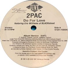 2PAC DO FOR LOVE PROMO, FT BLACKSTREET 12" DJ VINYL  JDAB-4504-1. 2pac Do For Love, Dj Vinyl, Dream Music, Her Music, For Love, Dj