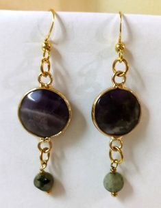 NEW AMETHYST EARRINGS MOSS AGATE GOLD DROP DANGLE HANDMADE JEWELRY SALE Handmade Purple Jewelry In 14k Gold Filled, Natural Stone Jade Dangle Earrings, Gold Amethyst Drop Earrings, Bohemian Gold Crystal Earrings With Gemstone, Gold Bohemian Crystal Gemstone Earrings, Wire Wrapped Amethyst Drop Earrings, Gold Agate Teardrop Earrings, Gold Teardrop Agate Earrings, Gold Agate Wire Wrapped Jewelry