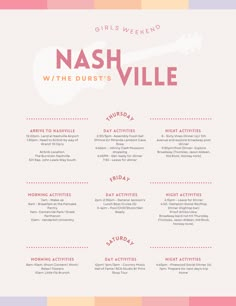 a poster with the names and numbers for nashville