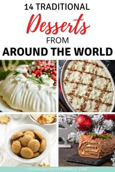 christmas desserts from around the world with text overlay