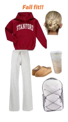 Outfit Inspo With Sweatpants, School Comfy Fits, Popular Outfits 2024, College Gear Outfits, Comfy School Outfits Sweatpants, Outfits To Wear With Sweatpants, Comfy School Outfits Winter, Airplane Outfit Comfy, Outfit Ideas Winter School