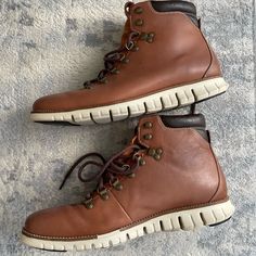 These Are The Cole Haan Zero Grand Hiking Boots. Very Light And Comfortable And Heavy Water Resistant (Not Technically Waterproof). Warm Enough To Be A Winter Boot If You Wear Thicker Socks But Light Enough To Be A Spring And Fall Pair As Well. Still In Great Condition. Thick Socks, Cole Haan Shoes, Spring And Fall, Cole Haan, Winter Boot, Hiking Boots, Men's Shoes, Shoe Boots, Hiking