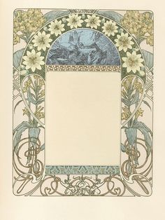 an ornate frame with flowers and birds on it