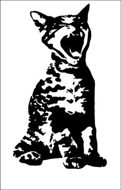 a black and white drawing of a cat