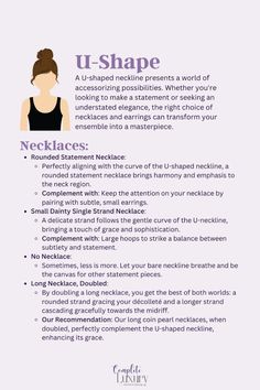 What Jewelry to Wear with U-Shape Neckline - click to get the full jewelry neckline guide!