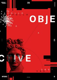 a poster with an image of a woman's head and the words obje above it