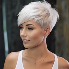 74 Cute Pixie Haircuts Trending for 2023 Pixie Haircut All Angles, Pixie 2024 Trends, Strawberry Blonde Pixie Haircut, 2024 Pixie Trends, Short Asymmetrical Haircut, 2024 Haircuts, Langer Pony, Haircuts Trending, Cute Pixie Haircuts