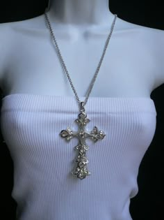 Big Cross, Y2k Accessories, Big Necklace, Accessory Jewelry, Moda Paris, Shape Geometric, Chain Fashion