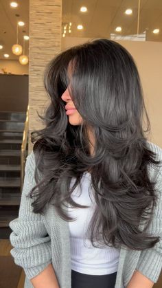 Long Layer Volume Haircut, Brown Layered Hair Long, Long Hairstyles Thick Wavy Hair, Hair Inspo For Black Hair, Long Layered Haircuts Black Hair, Layers For Long Length Hair, Medium Length Butterfly Cut, Baterflay Haircut Long, Long Layers Black Hair