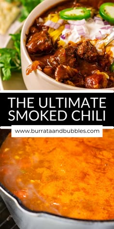 the ultimate slow cooked chili recipe is ready to be eaten and served in an oven