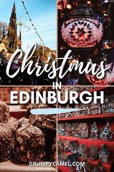 christmas in edinburgh with text overlay