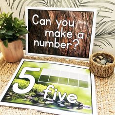 there is a sign that says can you make a number? 5 five on it