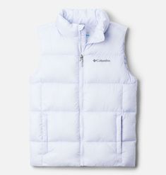 Packed with recycled synthetic insulation, this is the perfect puffer vest for cold, dry winters. Handy zippered pockets keep your phone and other items close from trail to town. Shoes Guide, Columbia Girls, Hiking Jacket, Youth Shoes, Suit Shoes, Weather Day, Body Warmer, Soft Shell Jacket, Columbia Sportswear