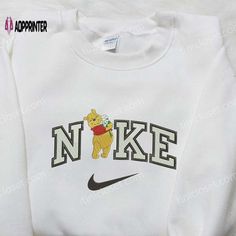 Introducing our Flower Winnie The Pooh x Nike Embroidered Sweatshirt, a delightful fusion of two beloved brands. This unique sweatshirt Hoodie Patches, Nike Embroidered Sweatshirt, Nike Inspired, Sweatshirts Nike, Embroidered Apparel, Sweatshirt Nike, Skate Culture, Unique Sweatshirt, Disney Sweatshirts