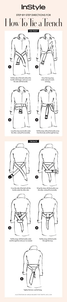 Follow our step-by-step guide for how to tie your trench coat two ways. Trench Coat Outfit, Belt Style, Skirt Style, Coat Outfits, Looks Chic, Mode Inspiration, Style Guide