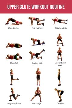 the upper and lower body workout routine is shown in this poster, which shows how to do